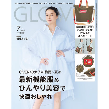 GLOW 2026年7月號 Disney 設計 × Coleman 2WAY Tote Bag 撥水托特袋