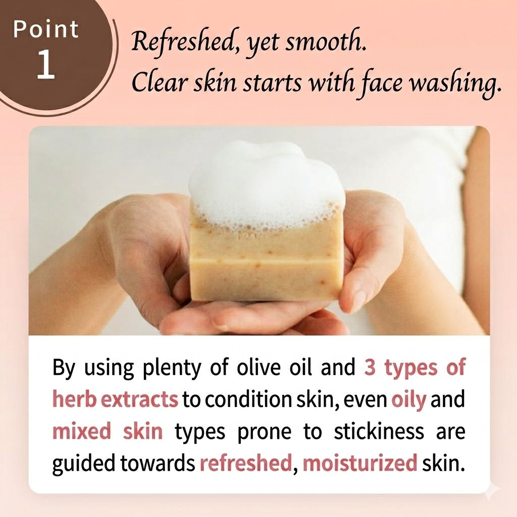 neo natural Natures for Herbal Clear Soap for Sensitive Skin, Made in Japan 95g x 2pcs