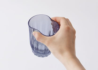 KINJO JAPAN 日本製 E1 金城藍色 晶瑩切子風防摔矽膠杯 250ml 摔不破 跌不爛