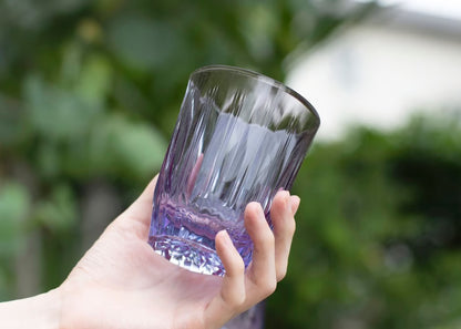 KINJO JAPAN 日本製 E1 金城藍色 晶瑩切子風防摔矽膠杯 250ml 摔不破 跌不爛