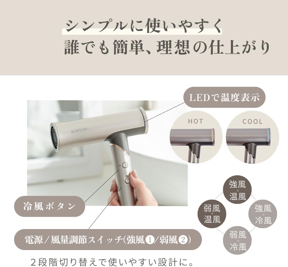 KINUJO 絹女Hair Dryer Voyage 全球電壓輕量型速乾風筒頭髮速乾吹風機