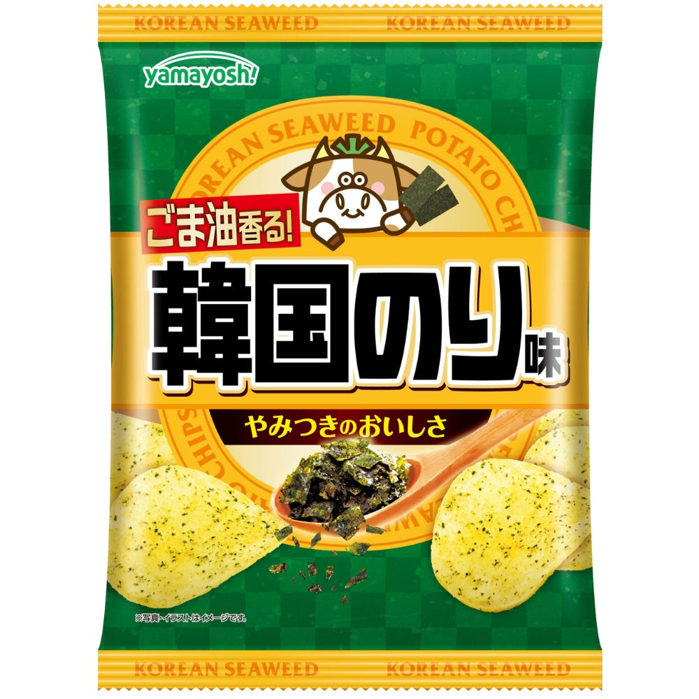 Yamayoshi Korean Seaweed Potato Chips Made in Japan 47g x 12-Pack