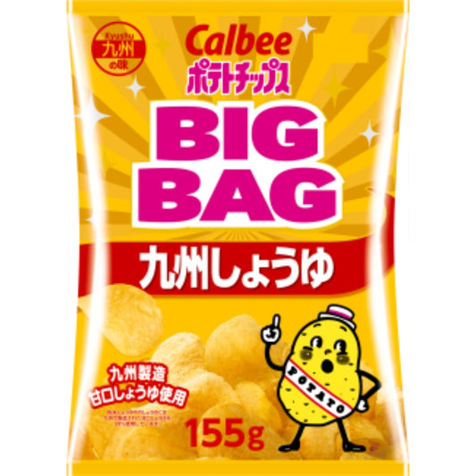 Calbee 卡樂B 卡樂比 日本製 九州醬油味薯片 洋芋片 BIG BAG 珍寶裝  155g x 12包