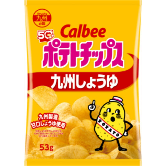 Calbee 卡樂B 卡樂比 日本製 地區限定 九州醬油味薯片 洋芋片 53g x 12包