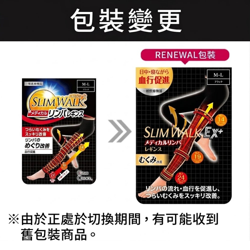 SLIMWALK 日本製 Medical Lymph Leggings 醫護級消水腫緊壓修身褲 壓力襪褲 2對優惠裝