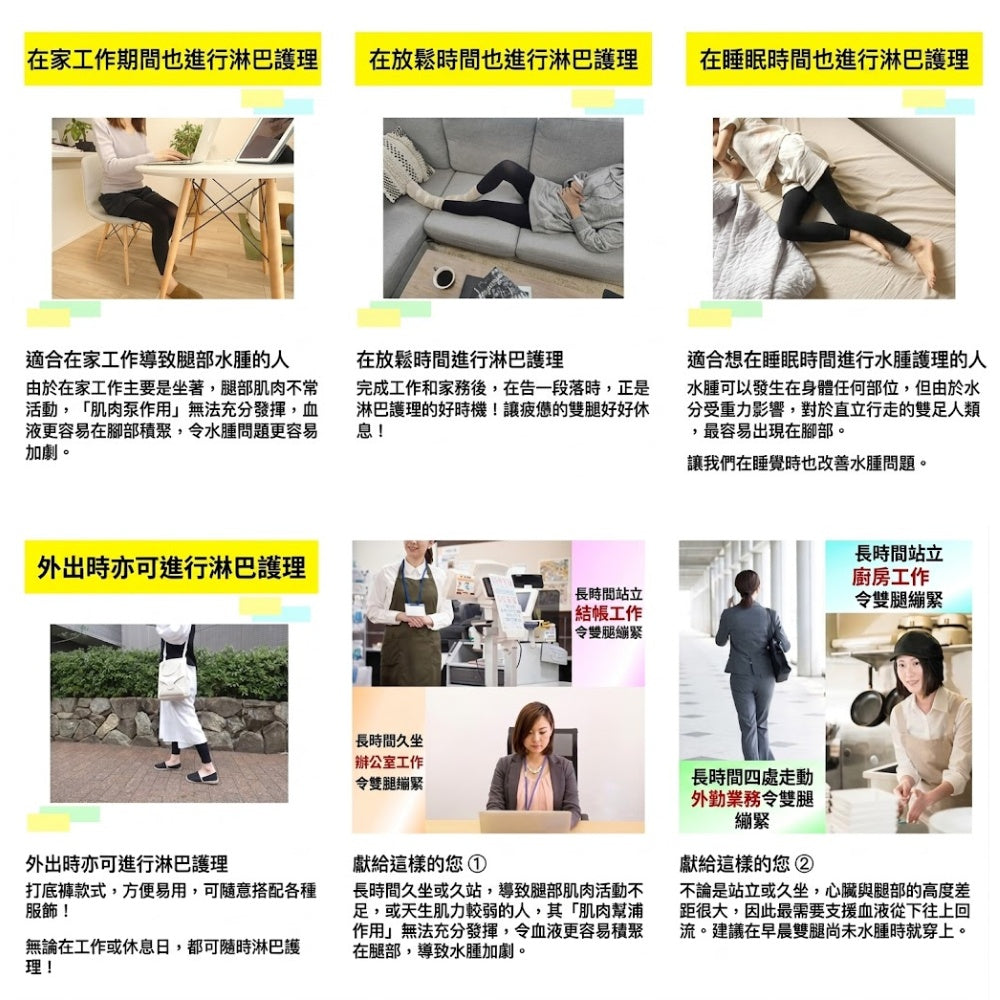 SLIMWALK 日本製 Medical Lymph Leggings 醫護級消水腫緊壓修身褲 壓力襪褲 2對優惠裝