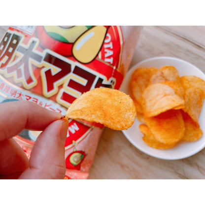 山芳製菓 日本產 明太蛋黃醬牛肉味薯片 嚴選福岡老店かねふく明太子粉 47g x 12包