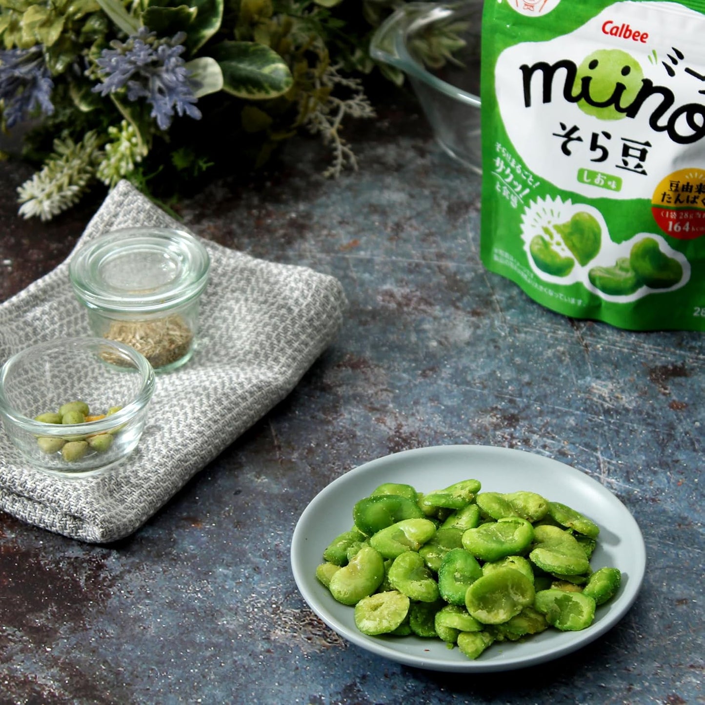 Calbee 卡樂B miino 鹽味原粒蠶豆脆 低醣質 高蛋白 減肥零食 28g x 12包優惠裝