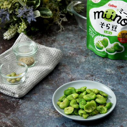 Calbee 卡樂B miino 鹽味原粒蠶豆脆 低醣質 高蛋白 減肥零食 28g x 12包優惠裝