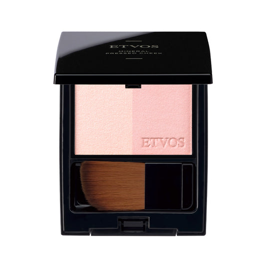 ETVOS Mineral Pressed Cheek Blush, Dual-Color Cheek Color with Physical Sunscreen 