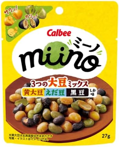Calbee 卡樂B miino 3種大豆混合脆 黃豆 綠豆 黑豆 高蛋白 27g x 12包優惠裝
