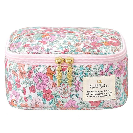 Cyalel Yahata 日本製 Sanrio My Melody Liberty 花紋 碎花 大容量化妝箱 居家用化妝包