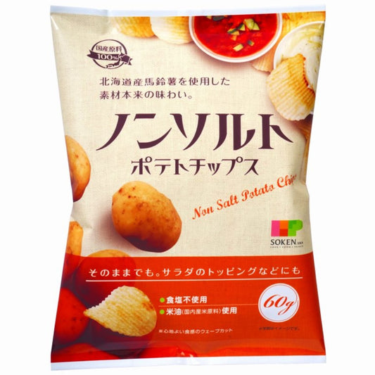 創健社 日本產 無鹽薯片 無鹽洋芋片 60g x 12袋
