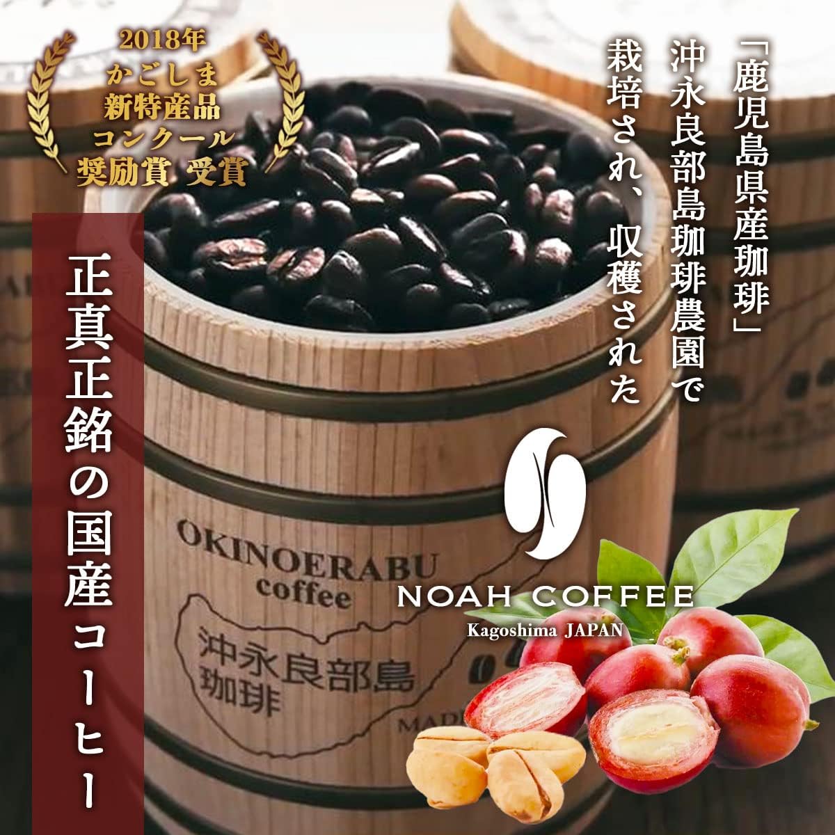 Noah Coffee 和之極 鹿兒島縣 沖永良部島 日本產 無農藥 咖啡豆100g x 3盒