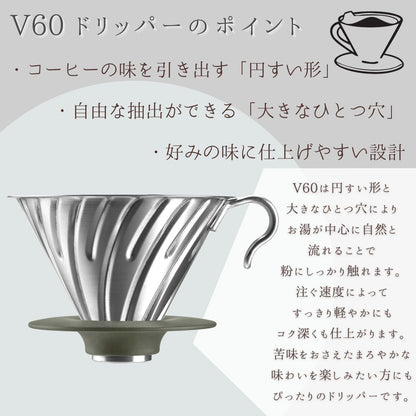 HARIO V60 Outdoor Metal Dripper  1-4 Cups Made in Japan O-VDM-02-HSV
