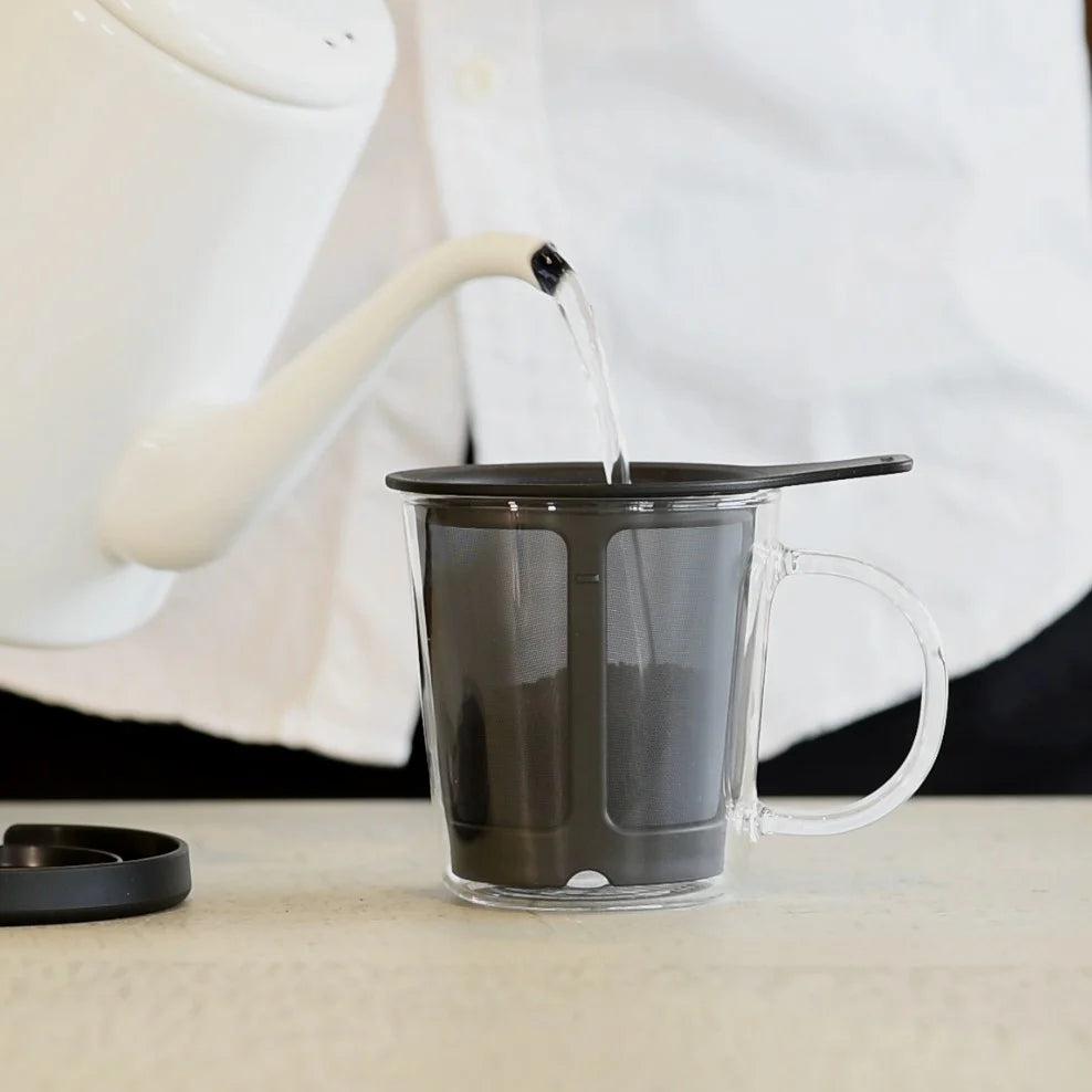 HARIO 日本製 獨享杯單人免濾紙手沖咖啡壺 170ml 黑色 OCM-1-B