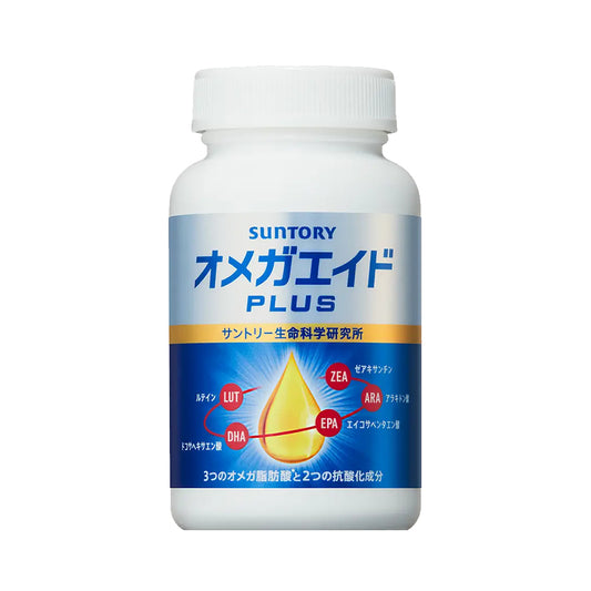 日本Suntory 魚油丸 Omega Aid Plus 1樽 360粒/60日份量 DHA EPA 葉黃素 玉米黃素