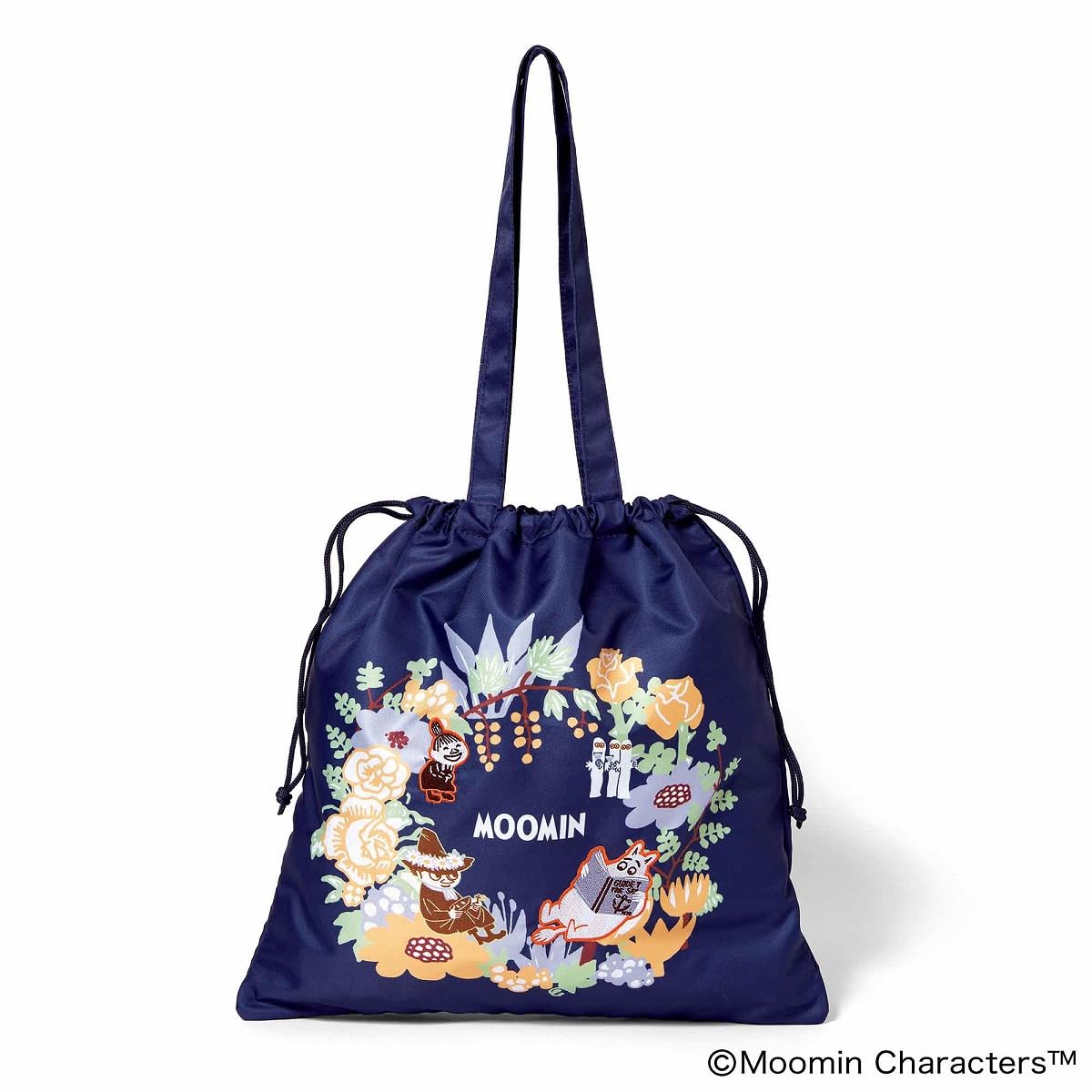Otona no Oshare Techo May 2026 Moomin Embroidered Drawstring Tote Bag