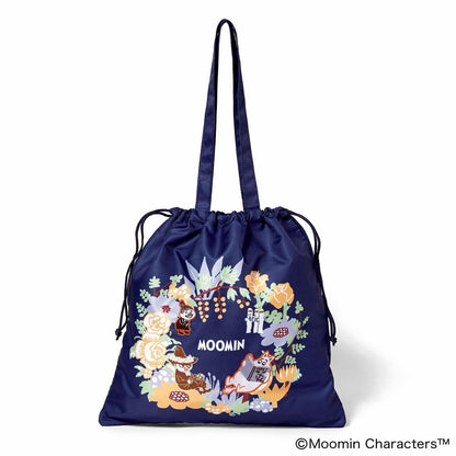 Otona no Oshare Techo May 2026 Moomin Embroidered Drawstring Tote Bag