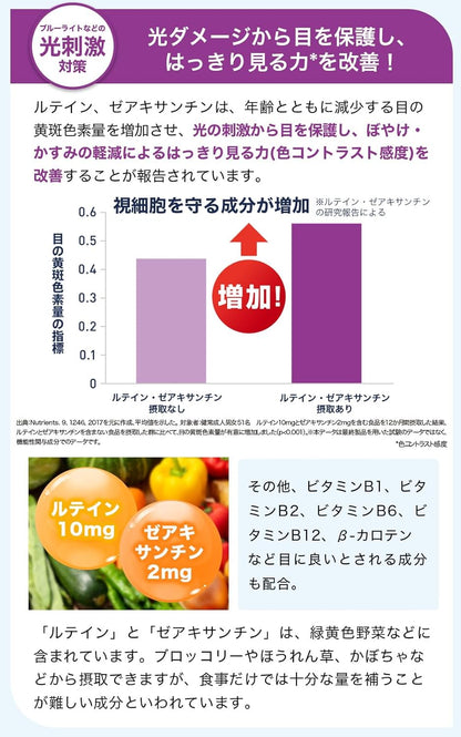 日本Suntory Pinto W 護眼營養補充 6包優惠裝 180粒/180日份量 護眼素保健 葉黃素 玉米黃質