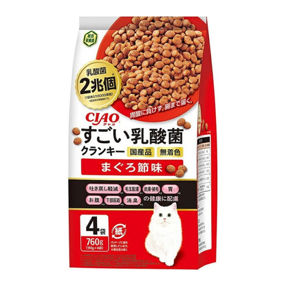 CIAO 日本產 超級乳酸菌香脆乾糧 吞拿魚片味 190g×4袋裝