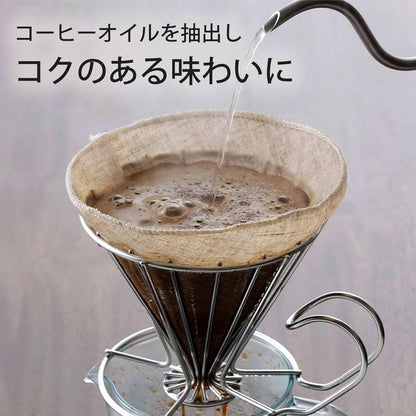 KOGU Reusable Linen Pour Over Coffee Filter 2-4 Cups 42160 Made in Japan