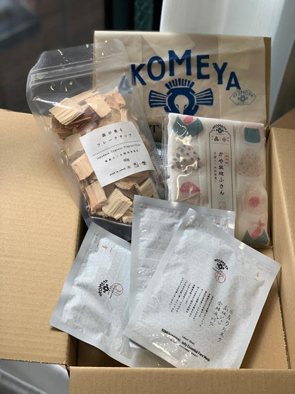 獨家限量包郵套裝 Set A｜日本製 天然檜木香片 × 米發酵面膜 × 棉麻布巾組合