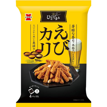 岩塚製菓 日本產 香脆蝦香咖喱米果條 日式佐酒小食 特色零食 80g × 12包