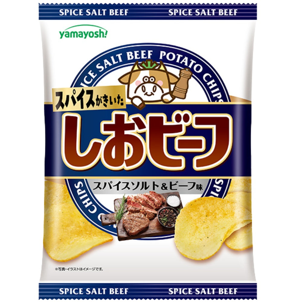 山芳製菓 日本產 長期熱賣 輕辣香料 鹽味牛肉薯片 47g x 12包