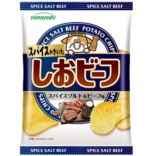 山芳製菓 日本產 長期熱賣 輕辣香料 鹽味牛肉薯片 47g x 12包