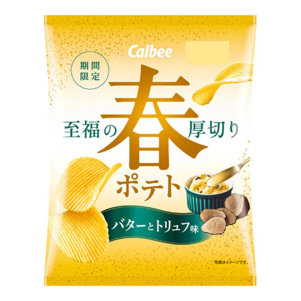 Calbee 卡樂B 2026春季薯片 春ポテト 春季限定厚切薯片 兩種岩鹽6包 + 牛油松露味6包
