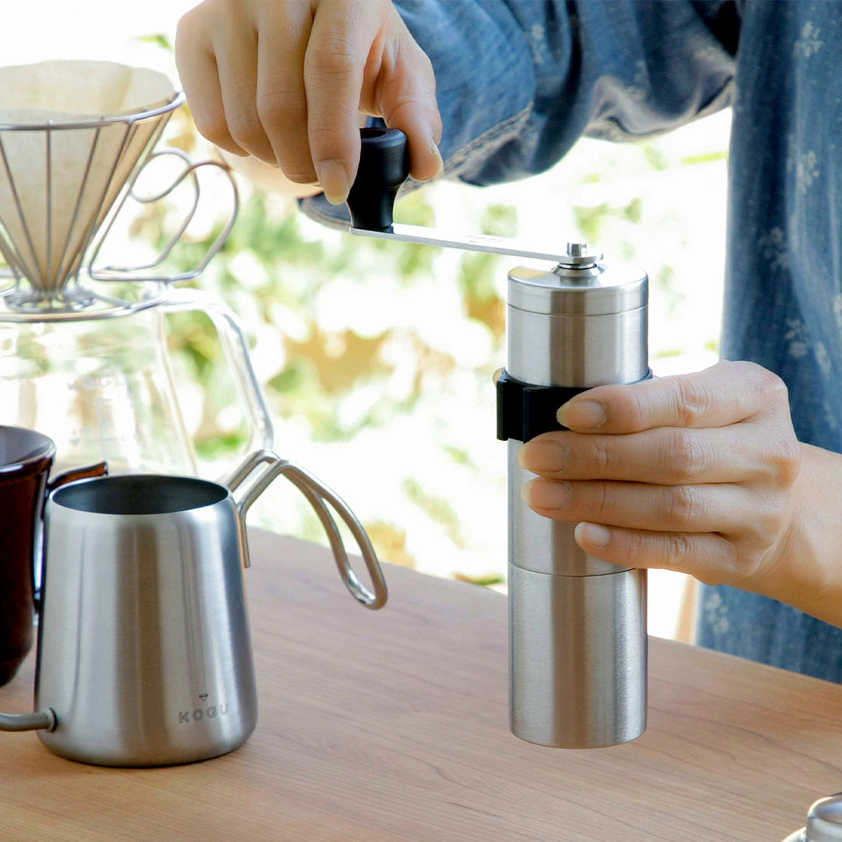 KOGU Powder Control Stainless Steel Ceramic Coffee Mill Grinder 41286 Made in Japan