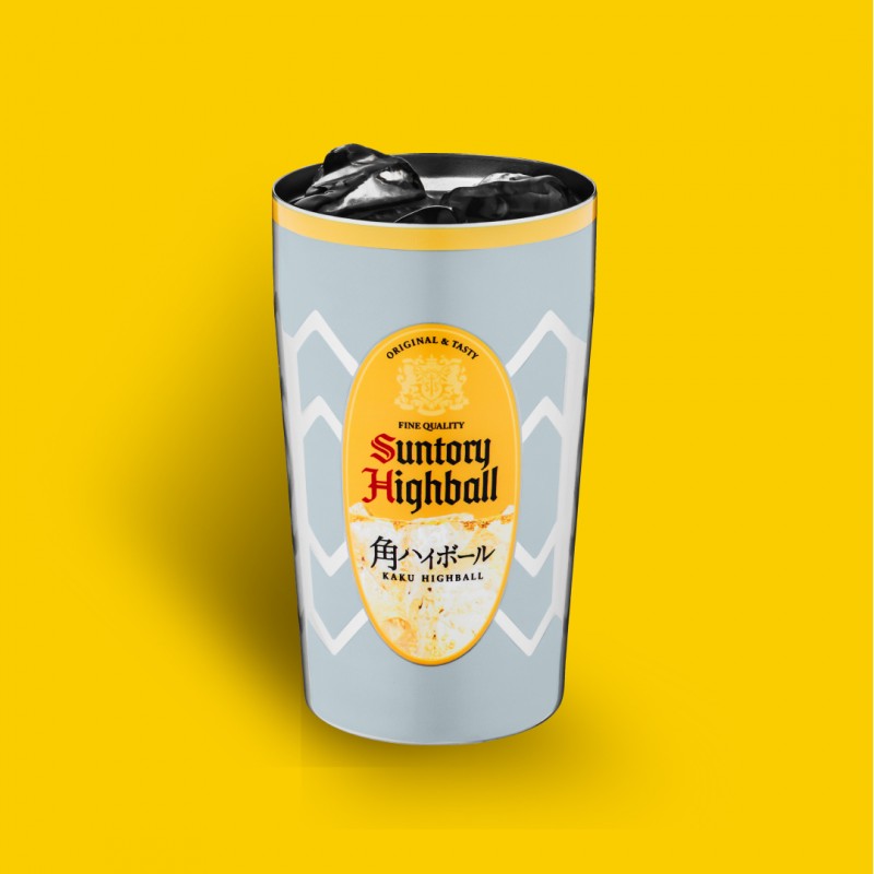 Suntory 三得利 角瓶Highball設計 真空保溫酒杯 真空斷熱保冷杯套裝 一套兩款