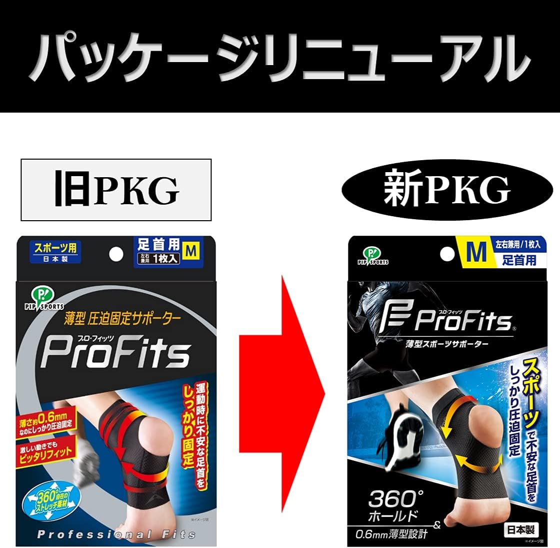 ProFits Thin Compression Ankle Supporter Made in Japan