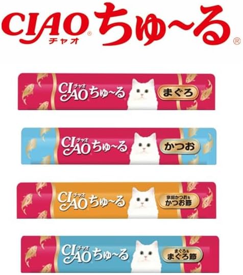 CIAO 日本產 吞拿魚・鰹魚綜合口味貓用肉泥零食 肉泥條 120條裝