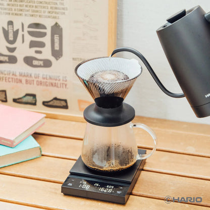 HARIO 日本製 V60 NEO Tritan 防摔樹脂手沖咖啡濾杯 1-4杯用 黑色 透色 琥珀色