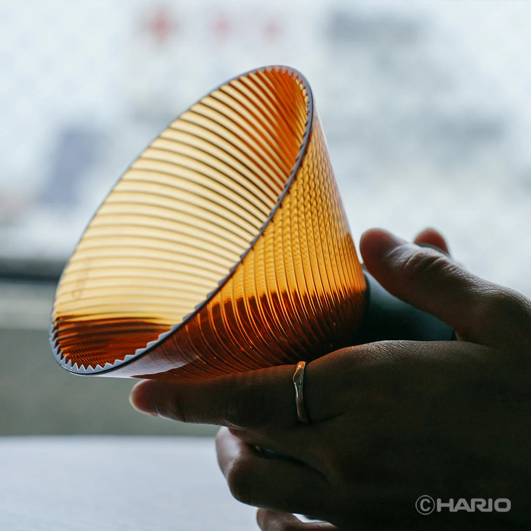 HARIO 日本製 V60 NEO Tritan 防摔樹脂手沖咖啡濾杯 1-4杯用 黑色 透色 琥珀色