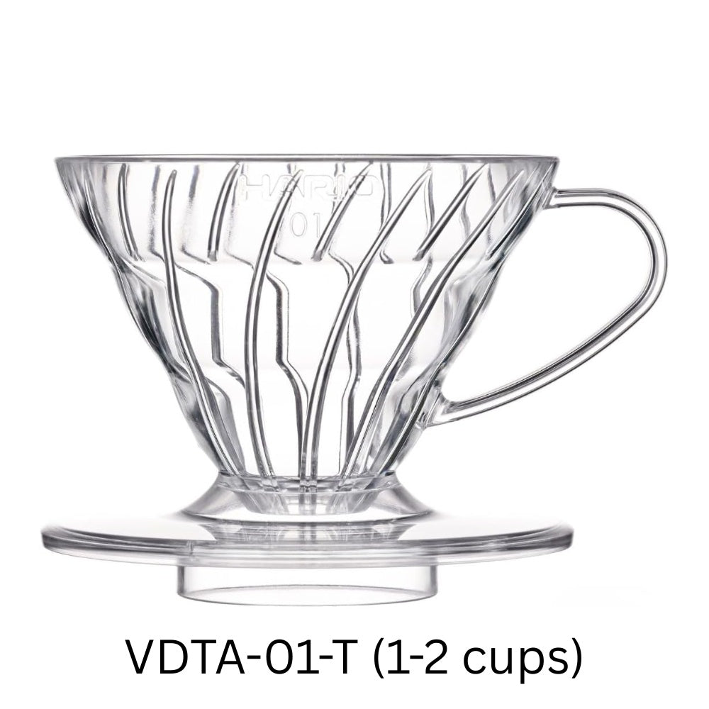 HARIO 日本製 V60 Tritan 醇厚透亮防摔樹脂手沖咖啡濾杯 透明 VDTA-01-T / VDTA-02-T