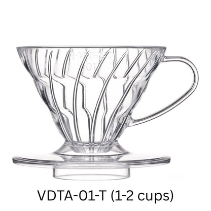 HARIO 日本製 V60 Tritan 醇厚透亮防摔樹脂手沖咖啡濾杯 透明 VDTA-01-T / VDTA-02-T