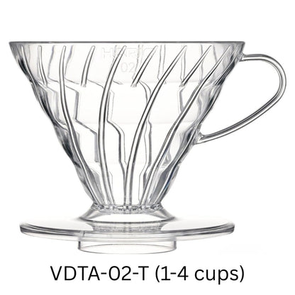 HARIO 日本製 V60 Tritan 醇厚透亮防摔樹脂手沖咖啡濾杯 透明 VDTA-01-T / VDTA-02-T