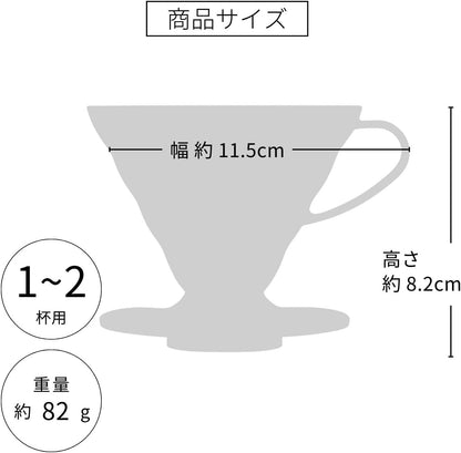 HARIO 日本製 V60 Tritan 醇厚透亮防摔樹脂手沖咖啡濾杯 透明 VDTA-01-T / VDTA-02-T