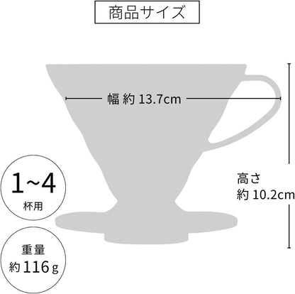 HARIO 日本製 V60 Tritan 醇厚透亮防摔樹脂手沖咖啡濾杯 透明 VDTA-01-T / VDTA-02-T