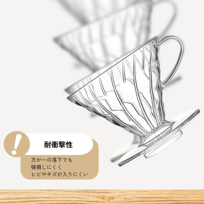 HARIO 日本製 V60 Tritan 醇厚透亮防摔樹脂手沖咖啡濾杯 透明 VDTA-01-T / VDTA-02-T