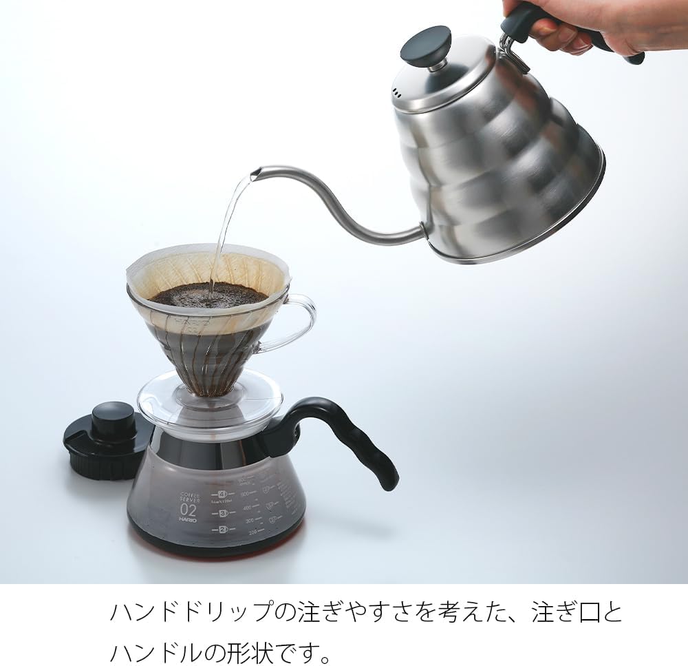 HARIO 日本製 V60 Buono 雲朵不鏽鋼細口手沖咖啡壺 800ml VKBR-120-HSV