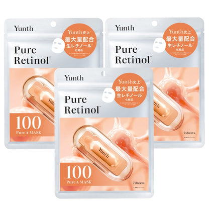 Yunth 日本製 100%高純度生維他命A 彈潤修護面膜 Pure Retinol Mask 3包21片裝