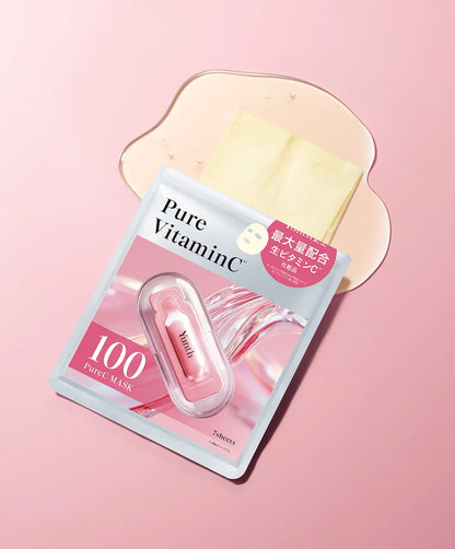 Yunth 日本製 100%高純度活性維他命C面膜 透亮保濕面膜 Mask 3包共21片優惠裝