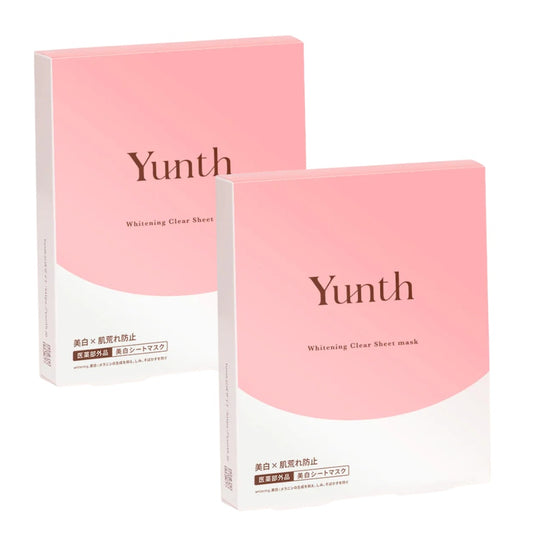 Yunth Whitening Clear Sheet Mask 2-Pack 12 Sheets Made in Japan