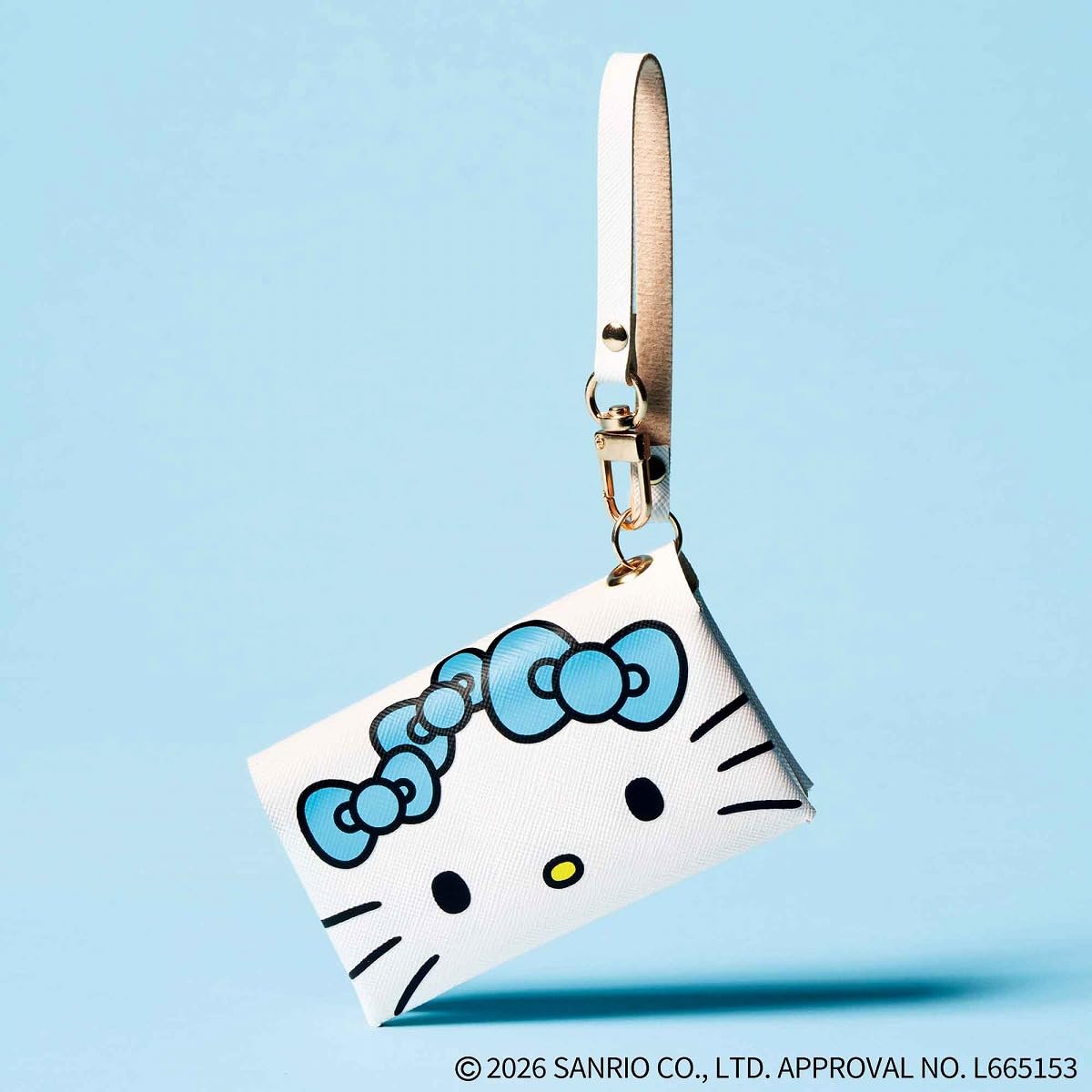 mini 2026年5月號 封面 畑芽育 附送 水藍色 Hello Kitty 十字紋皮革風收納包