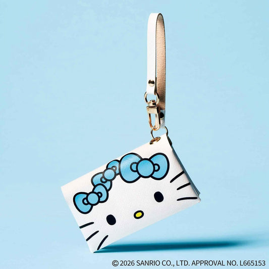 mini 2026年5月號 封面 畑芽育 附送 水藍色 Hello Kitty 十字紋皮革風收納包