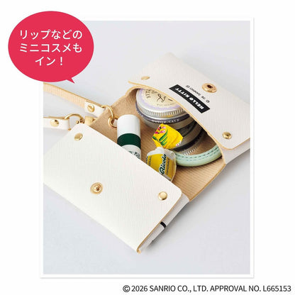 mini 2026年5月號 封面 畑芽育 附送 水藍色 Hello Kitty 十字紋皮革風收納包
